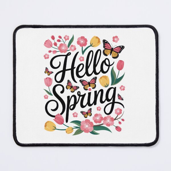 Item preview, Hello Spring – Cute Floral & Butterfly Spring Design designed and sold by EpicMediaShop.