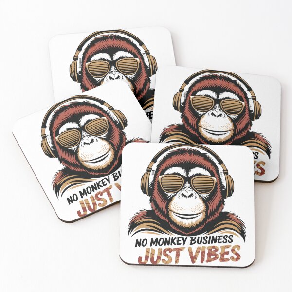 Item preview, Cool Orangutan Just Vibes Headphones Retro Chill Design designed and sold by WildlifeInc.