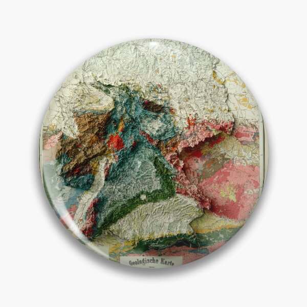 Item preview, 1869 Germany Shaded Relief 3D Map digitally-rendered designed and sold by ThinkAboutMaps.