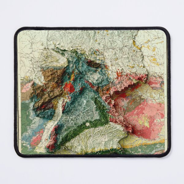 Item preview, 1869 Germany Shaded Relief 3D Map digitally-rendered designed and sold by ThinkAboutMaps.