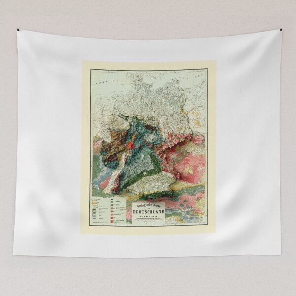 Item preview, 1869 Germany Shaded Relief 3D Map digitally-rendered designed and sold by ThinkAboutMaps.