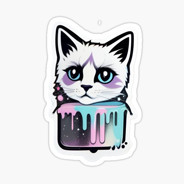 Vista previa del artículo con la obra «Gatito hambriento», diseñado y vendido por ZEJUFANTASY8.