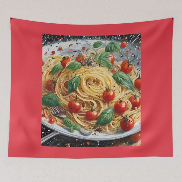 Item preview, "Mediterranean Delight: Vibrant Spaghetti Plate" designed and sold by Artisticanvas.