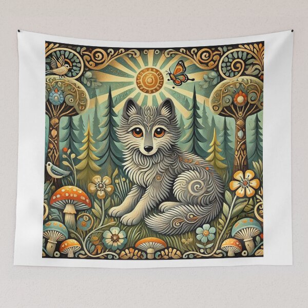Item preview, Wolf Pup in Whimsical Forest designed and sold by alw951.