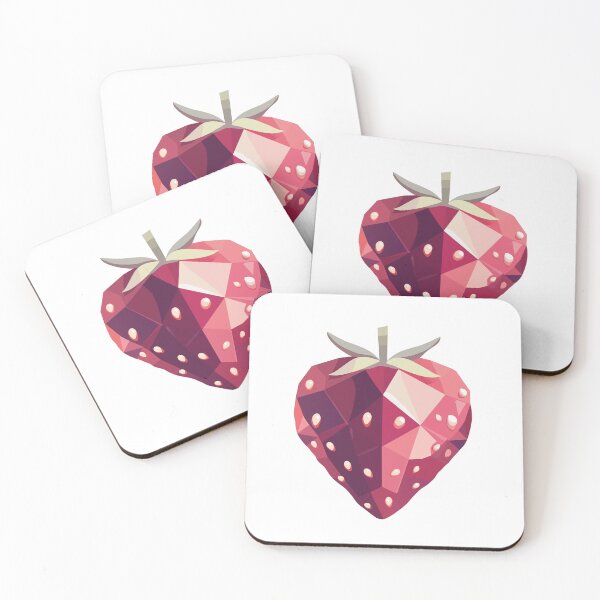 Item preview, Copy of strawberry designed in a low poly geometric style with sharp angles and faceted shapes designed and sold by Anastasiia Yurevych.