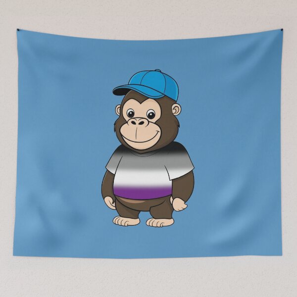 Item preview, Cool Pride Gorilla with Aromantic Flag Tee  | Aromantic Animal Design designed and sold by Travelslightly.