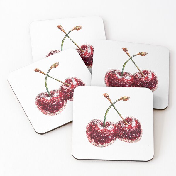 Item preview, Glitter Cherry Pair with Sparkle Texture designed and sold by Anastasiia Yurevych.