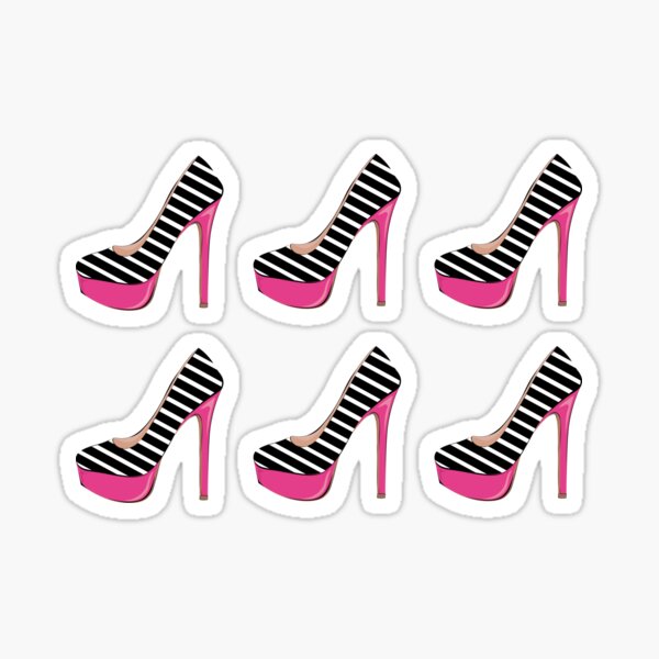 Artikel-Vorschau von Zebra-Print blank und weiß gestreiften rosa High Heel Stiletto, designt und verkauft von DesignsByMadiha.