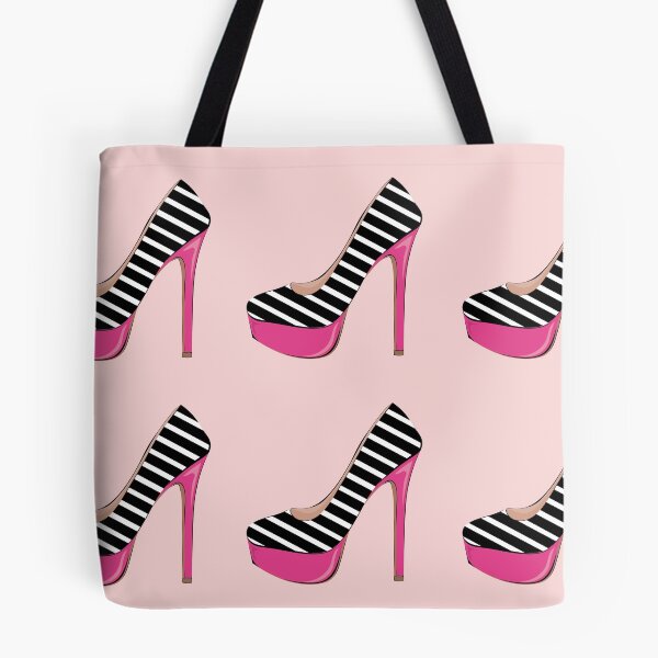 Item preview, Zebra print blank and white striped Pink High heel Stiletto designed and sold by DesignsByMadiha.