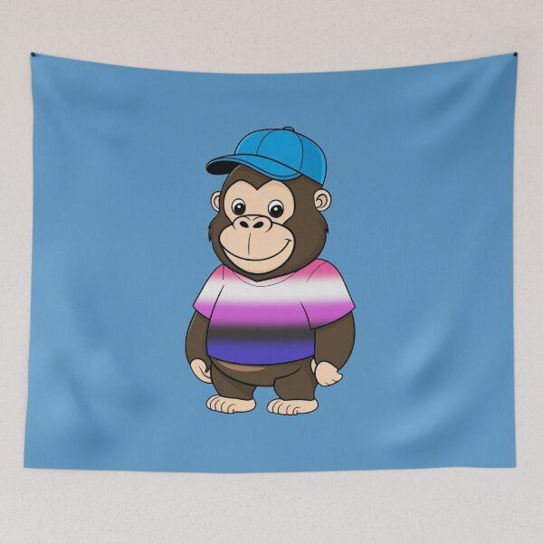 Item preview, Cool Pride Gorilla with Genderfluid Flag Tee  | Genderfluid Pride Animal Design designed and sold by Travelslightly.