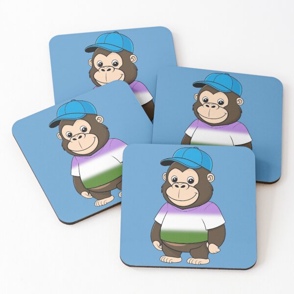 Item preview, Cool Pride Gorilla with Genderqueer Flag Tee  | Genderqueer Pride Animal Design designed and sold by Travelslightly.
