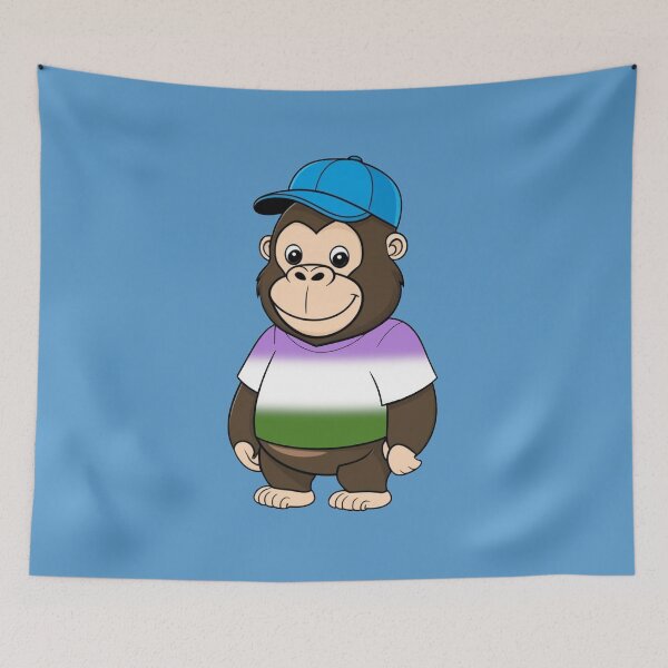 Item preview, Cool Pride Gorilla with Genderqueer Flag Tee  | Genderqueer Pride Animal Design designed and sold by Travelslightly.
