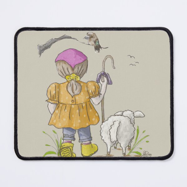 Item preview, Girl Lamb Sheep Shepherdess Illustration designed and sold by Jaana Day.