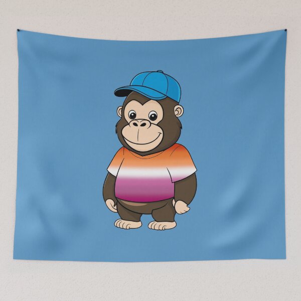 Item preview, Cool Pride Gorilla with Lesbian Flag Tee  | Lesbian Pride Animal Design designed and sold by Travelslightly.
