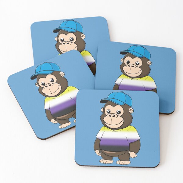 Item preview, Cool Pride Gorilla with Nonbinary Flag Tee  | Enby Pride Animal Design designed and sold by Travelslightly.