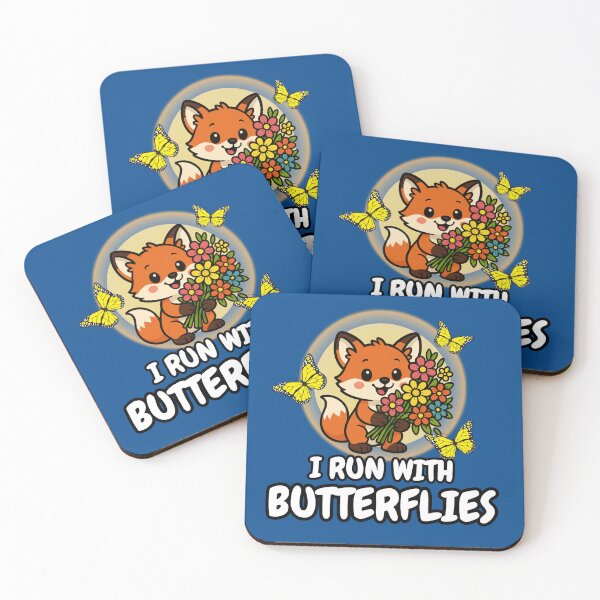 Item preview, Cute Kawaii Red Fox with Butterflies Frit-Tees designed and sold by Shean Fritts.