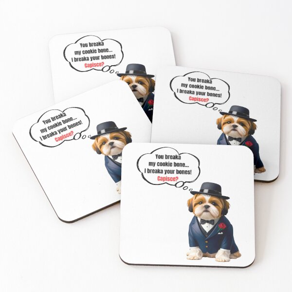 Item preview, Mafia Boss Shih Tzu – Adorable Tough Guy Cookie Defender Art designed and sold by Fredster1966.