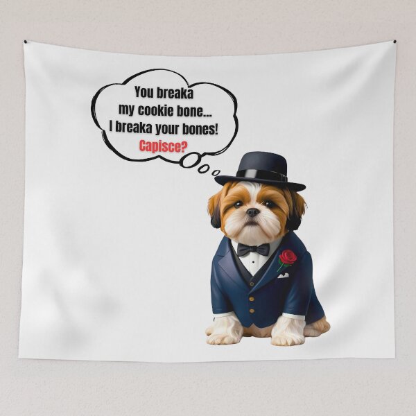 Item preview, Mafia Boss Shih Tzu – Adorable Tough Guy Cookie Defender Art designed and sold by Fredster1966.