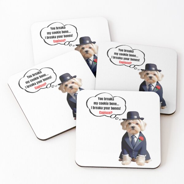 Item preview, Mafia Boss Maltese – Cute Cookie Protector Dog Art designed and sold by Fredster1966.