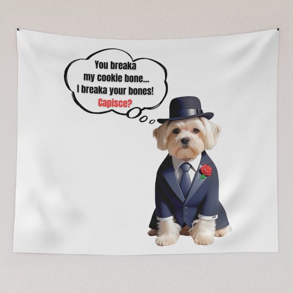 Item preview, Mafia Boss Maltese – Cute Cookie Protector Dog Art designed and sold by Fredster1966.