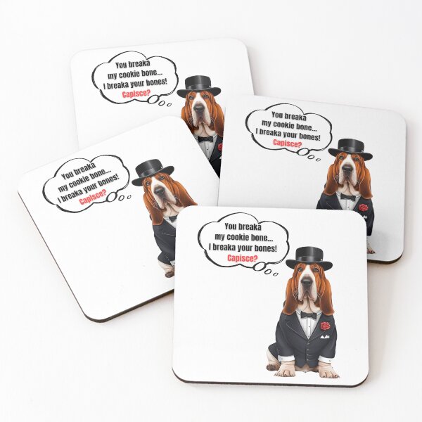 Item preview, Mafia Boss Basset Hound Funny Dog Treat Warning Design designed and sold by Fredster1966.