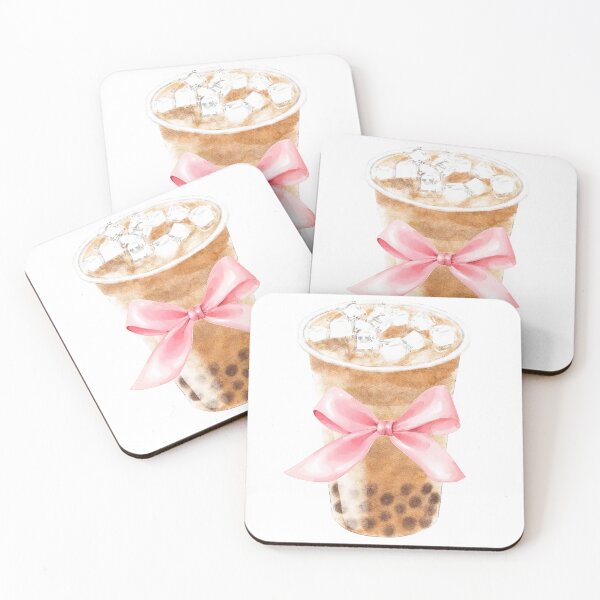 Item preview, Boba Milk Tea with Pink Bow – Feminine Coquette Drink Art designed and sold by DivinePassion.