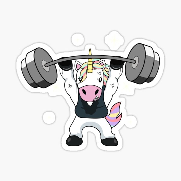 Unicorn Weightlifting . Fitness Gym Deadlift Rainbow Gifts Party Men Women  Essential . Sticker for Sale by lyalldpkonef