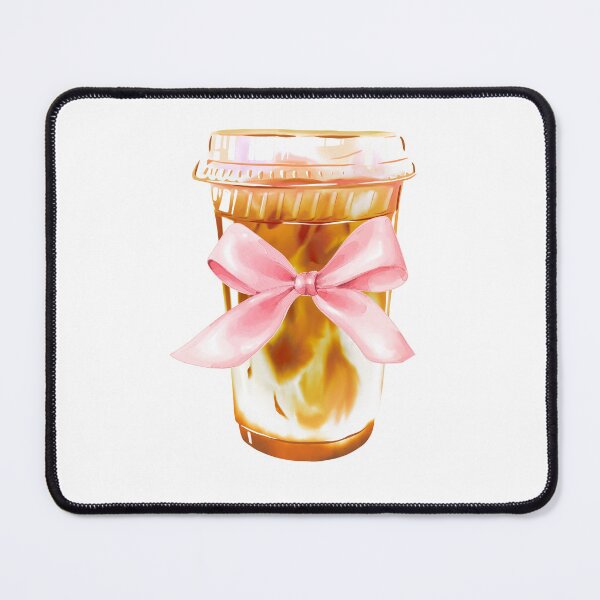 Item preview, Caramel Coffee Frappuccino with Pink Bow – Coquette Feminine Aesthetic Drink Art designed and sold by DivinePassion.