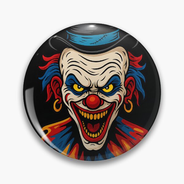 Artikelvorschau, Gruselig Lachender Clown – Horror Design in Blau & Rot entworfen und verkauft von MadMarkerDesign.