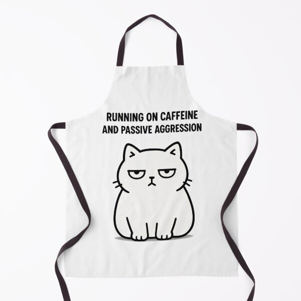 Item preview, Grumpy Coffee Cat – Running on Caffeine and Passive Aggression – Funny Mood Meme designed and sold by iFunArtScape.