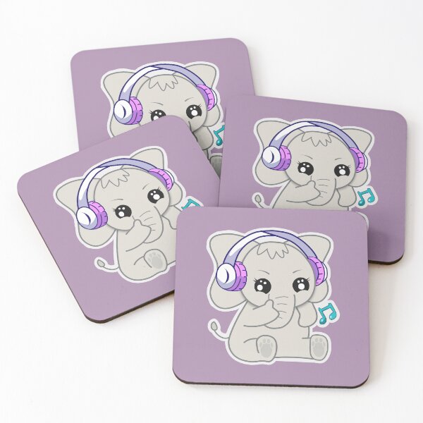 Item preview, Cute Baby Elephant Listening to Roxy Music with Headphone designed and sold by NAMITRA.