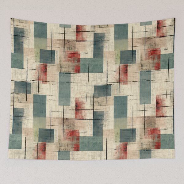 Item preview, Retro Abstract Geometric Pattern – Mid Century Modern Art designed and sold by SylvieVibes.