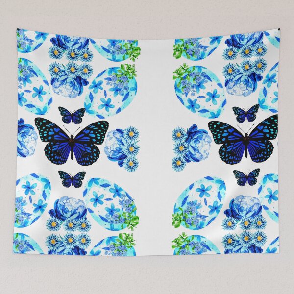 Item preview, King's Easter Hunt | Easter Hunt | Easter Eggs | Easter | Eggs | Butterfly | Butterflies | Blue | Easter Design | Green | Flowers  designed and sold by Kingcls.