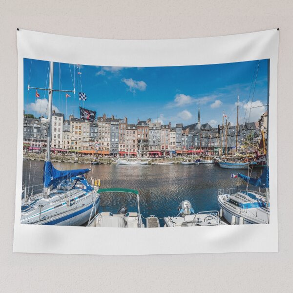 Item preview, Honfleur harbour in Normandy, France designed and sold by dvoevnore.