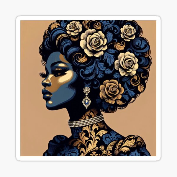 Item preview, Midnight Blue Roses & Damask Lady designed and sold by DesignsByPrnces.