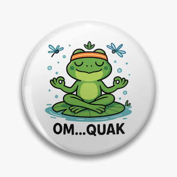 Item preview, Om...Quak – Funny yoga frog on water lily designed and sold by DigitalPartisan.