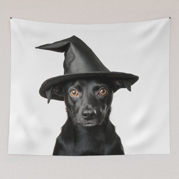 Item preview, Cirneco dell'Etna dog Wearing Halloween Witch Hat designed and sold by LazyOwlStore.