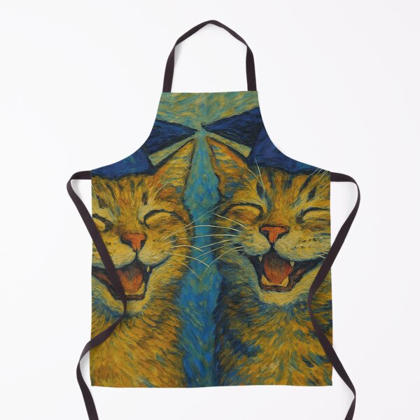 Item preview, two cats celebrating graduation, Van Gogh designed and sold by Mauswohn.