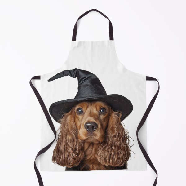 Item preview, Cocker Spaniel dog Wearing Halloween Witch Hat designed and sold by LazyOwlStore.