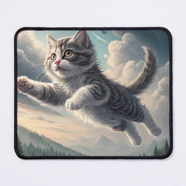 Item preview, The Super Flying Cute Cat designed and sold by Nano4us.