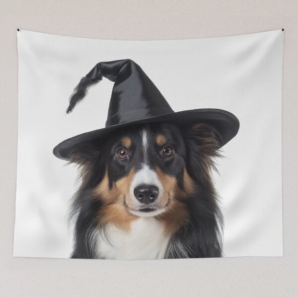 Item preview, Collie Dog Wearing Halloween Witch Hat designed and sold by LazyOwlStore.