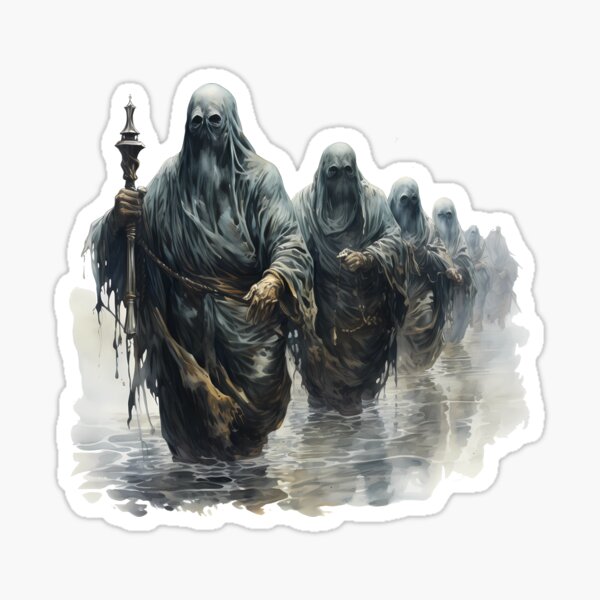 Item preview, dark-gothic design (ghosts walking in a row in the afterlife) designed and sold by RWT-Design.