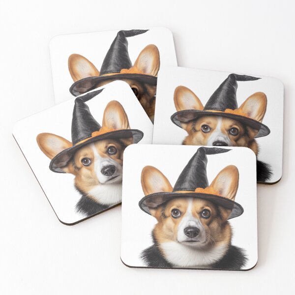 Item preview, Corgi Dog Wearing Halloween Witch Hat designed and sold by LazyOwlStore.