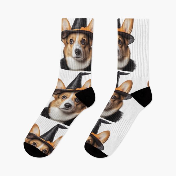 Item preview, Corgi Dog Wearing Halloween Witch Hat designed and sold by LazyOwlStore.