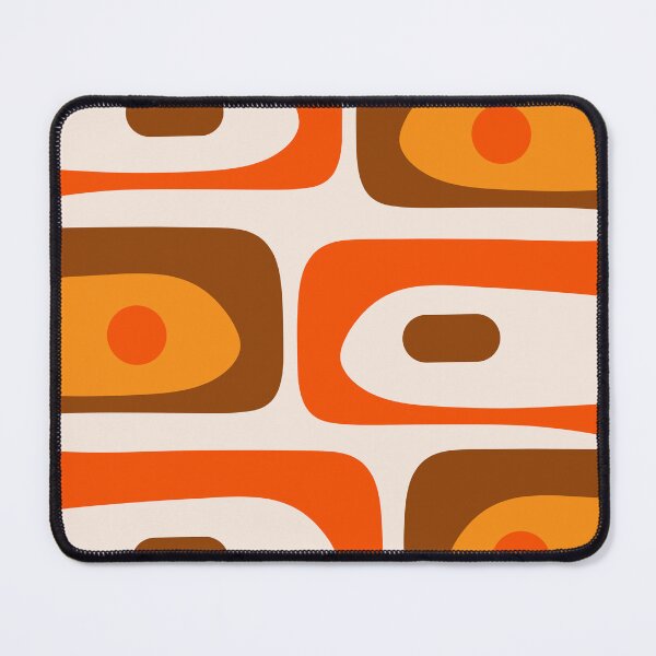 Item preview, 70s Mid Century Modern Piquet Retro Geometric Pattern in 1970s Brown and Orange designed and sold by kierkegaard.