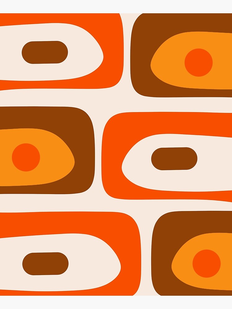 Thumbnail 6 of 6, Apron, 70s Mid Century Modern Piquet Retro Geometric Pattern in 1970s Brown and Orange designed and sold by kierkegaard.