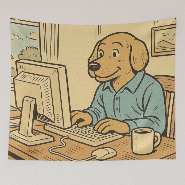 Item preview, Dog in the home office designed and sold by Mauswohn.