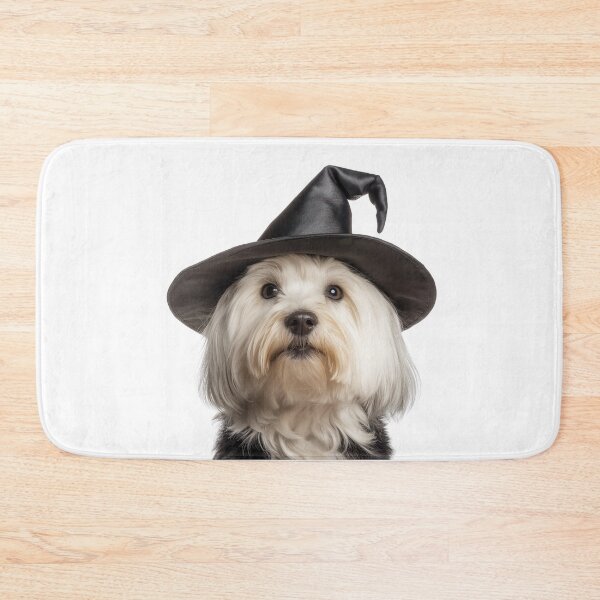 Item preview, Coton de Tulear dog Wearing Halloween Witch Hat designed and sold by LazyOwlStore.