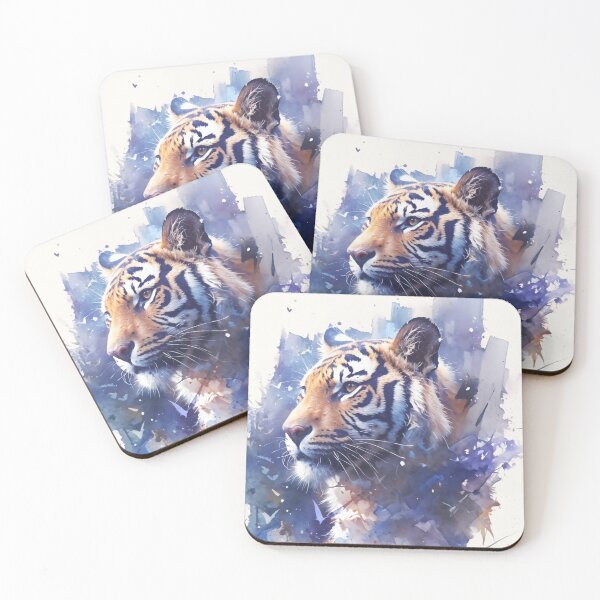 Item preview, Brushstroke Majesty – Fierce Tiger Emerging from Abstract Wilds designed and sold by AshiraCreations.