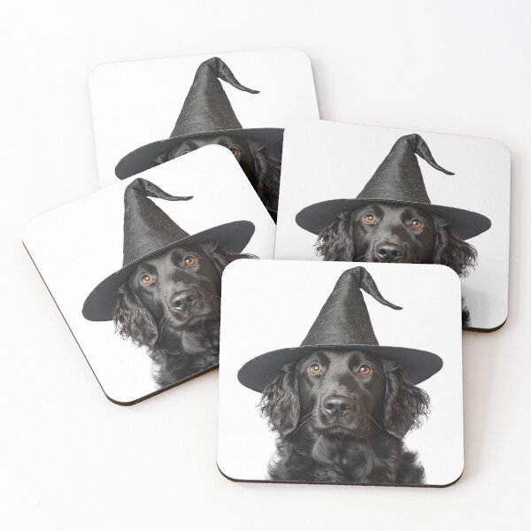 Item preview, Curly Coated Retriever Dog Wearing Halloween Witch Hat designed and sold by LazyOwlStore.